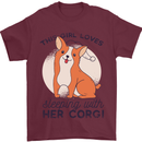 Sleeping With Her Corgi Funny Mens T-Shirt Cotton Gildan Maroon
