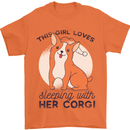 Sleeping With Her Corgi Funny Mens T-Shirt Cotton Gildan Orange