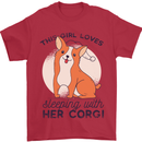 Sleeping With Her Corgi Funny Mens T-Shirt Cotton Gildan Red
