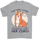 Sleeping With Her Corgi Funny Mens T-Shirt Cotton Gildan Sports Grey