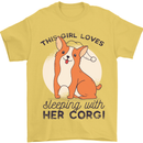 Sleeping With Her Corgi Funny Mens T-Shirt Cotton Gildan Yellow