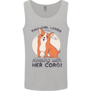 Sleeping With Her Corgi Funny Mens Vest Tank Top Sports Grey