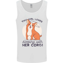 Sleeping With Her Corgi Funny Mens Vest Tank Top White