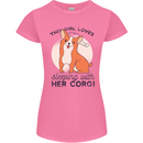 Sleeping With Her Corgi Funny Womens Petite Cut T-Shirt Azalea