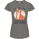 Sleeping With Her Corgi Funny Womens Petite Cut T-Shirt Charcoal