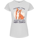 Sleeping With Her Corgi Funny Womens Petite Cut T-Shirt White