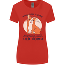 Sleeping With Her Corgi Funny Womens Wider Cut T-Shirt Red