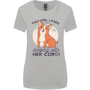 Sleeping With Her Corgi Funny Womens Wider Cut T-Shirt Sports Grey