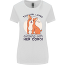 Sleeping With Her Corgi Funny Womens Wider Cut T-Shirt White