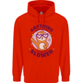 Sloth Anything I Can Do Slower Funny Childrens Kids Hoodie Bright Red