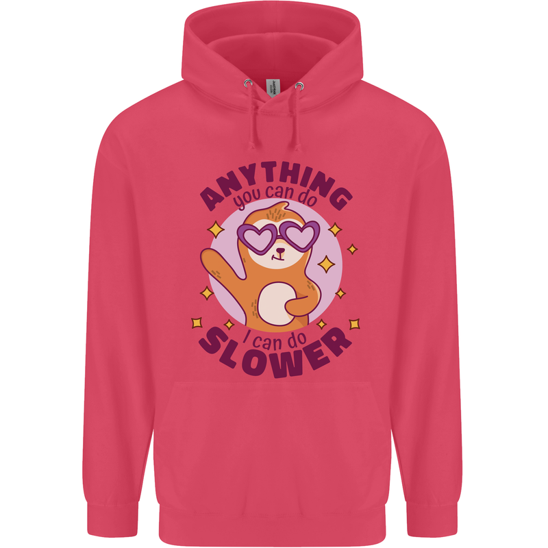 Sloth Anything I Can Do Slower Funny Childrens Kids Hoodie Heliconia