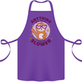 Sloth Anything I Can Do Slower Funny Cotton Apron 100% Organic Purple