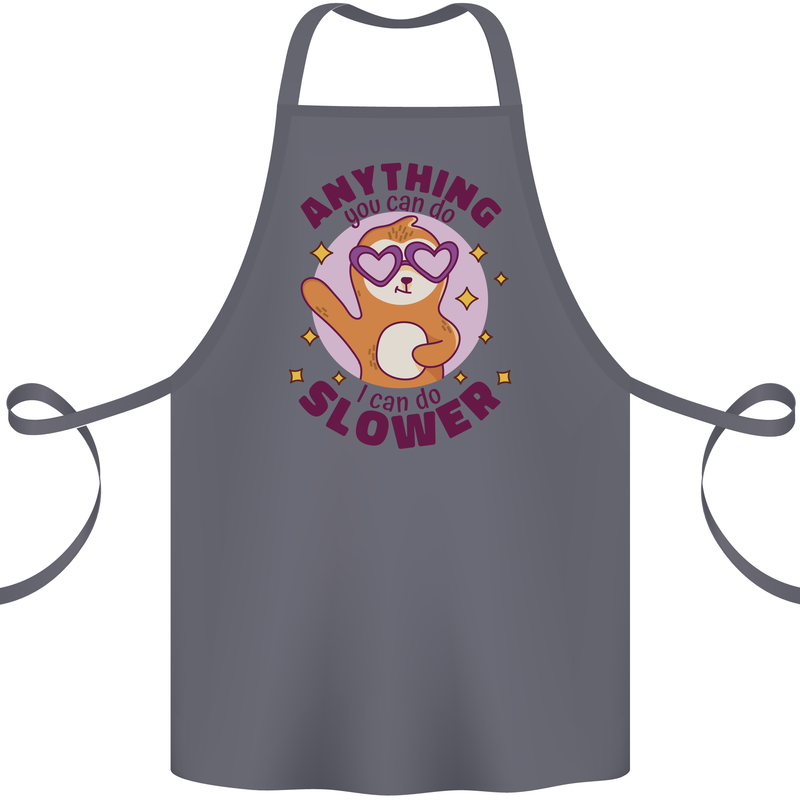 Sloth Anything I Can Do Slower Funny Cotton Apron 100% Organic Steel