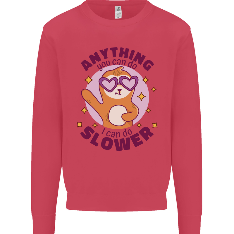 Sloth Anything I Can Do Slower Funny Kids Sweatshirt Jumper Heliconia