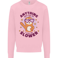 Sloth Anything I Can Do Slower Funny Kids Sweatshirt Jumper Light Pink