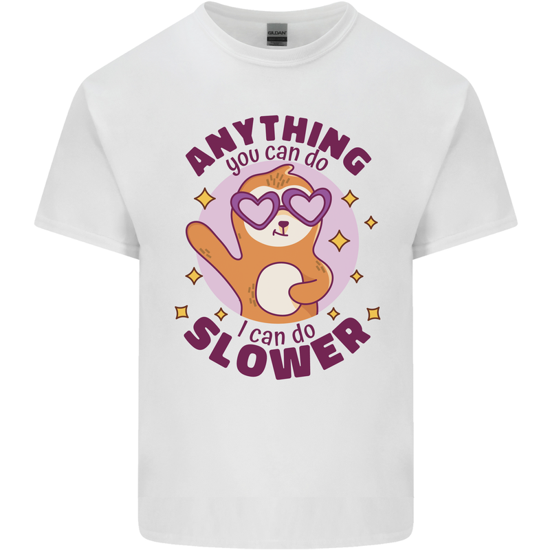 Sloth Anything I Can Do Slower Funny Kids T-Shirt Childrens White