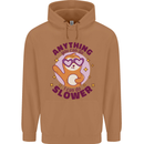 Sloth Anything I Can Do Slower Funny Mens 80% Cotton Hoodie Caramel Latte