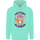 Sloth Anything I Can Do Slower Funny Mens 80% Cotton Hoodie Peppermint