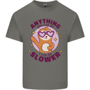 Sloth Anything I Can Do Slower Funny Mens Cotton T-Shirt Tee Top Charcoal