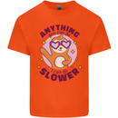 Sloth Anything I Can Do Slower Funny Mens Cotton T-Shirt Tee Top Orange