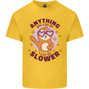 Sloth Anything I Can Do Slower Funny Mens Cotton T-Shirt Tee Top Yellow