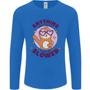Sloth Anything I Can Do Slower Funny Mens Long Sleeve T-Shirt Royal Blue