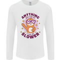 Sloth Anything I Can Do Slower Funny Mens Long Sleeve T-Shirt White