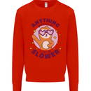 Sloth Anything I Can Do Slower Funny Mens Sweatshirt Jumper Bright Red