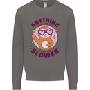Sloth Anything I Can Do Slower Funny Mens Sweatshirt Jumper Charcoal