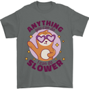 Sloth Anything I Can Do Slower Funny Mens T-Shirt Cotton Gildan Charcoal