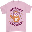 Sloth Anything I Can Do Slower Funny Mens T-Shirt Cotton Gildan Light Pink