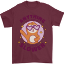 Sloth Anything I Can Do Slower Funny Mens T-Shirt Cotton Gildan Maroon
