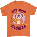 Sloth Anything I Can Do Slower Funny Mens T-Shirt Cotton Gildan Orange