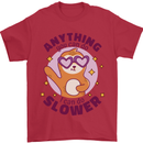 Sloth Anything I Can Do Slower Funny Mens T-Shirt Cotton Gildan Red