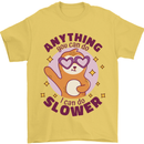 Sloth Anything I Can Do Slower Funny Mens T-Shirt Cotton Gildan Yellow