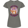 Sloth Anything I Can Do Slower Funny Womens Petite Cut T-Shirt Charcoal
