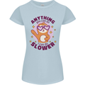 Sloth Anything I Can Do Slower Funny Womens Petite Cut T-Shirt Light Blue
