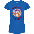 Sloth Anything I Can Do Slower Funny Womens Petite Cut T-Shirt Royal Blue