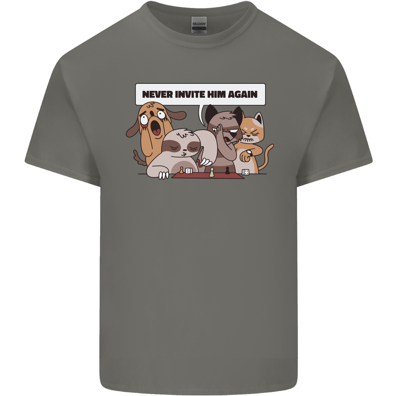 Sloth Board Games Funny Kids T-Shirt Childrens Charcoal