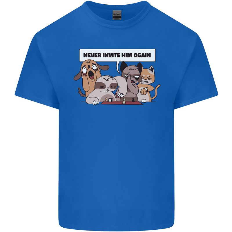 Sloth Board Games Funny Kids T-Shirt Childrens Royal Blue