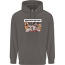 Sloth Board Games Funny Mens 80% Cotton Hoodie Charcoal