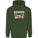 Sloth Board Games Funny Mens 80% Cotton Hoodie Forest Green