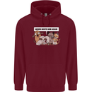 Sloth Board Games Funny Mens 80% Cotton Hoodie Maroon