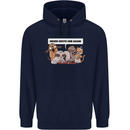 Sloth Board Games Funny Mens 80% Cotton Hoodie Navy Blue