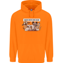 Sloth Board Games Funny Mens 80% Cotton Hoodie Orange