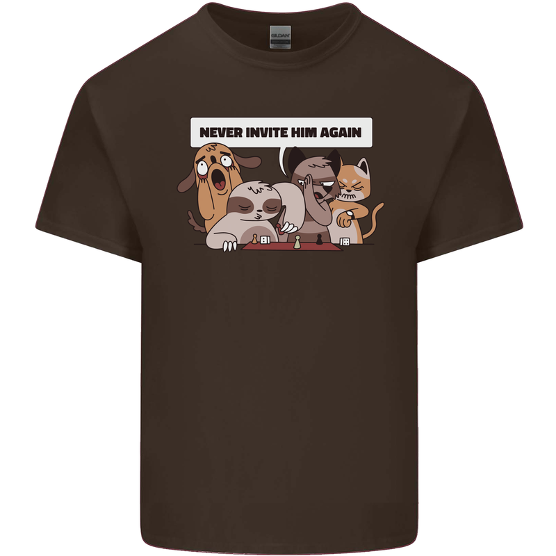 Sloth Board Games Funny Mens Cotton T-Shirt Tee Top Dark Chocolate