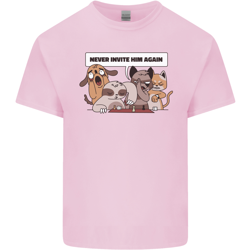 Sloth Board Games Funny Mens Cotton T-Shirt Tee Top Light Pink