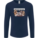 Sloth Board Games Funny Mens Long Sleeve T-Shirt Navy Blue