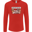 Sloth Board Games Funny Mens Long Sleeve T-Shirt Red