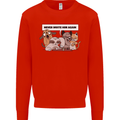 Sloth Board Games Funny Mens Sweatshirt Jumper Bright Red